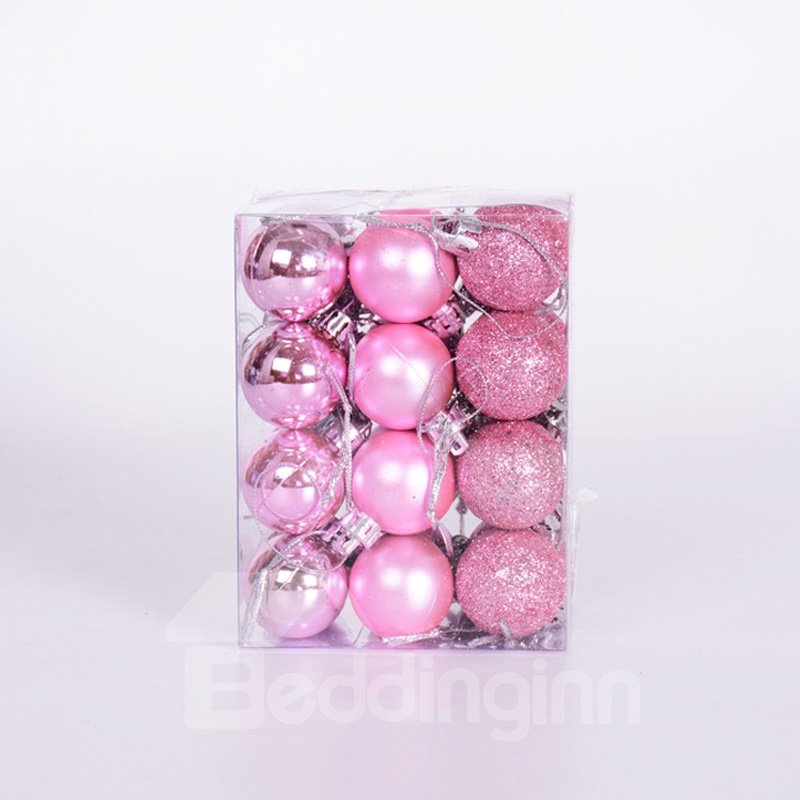 Paquete de 24 bolas decorativas navideñas de plástico de 1,2"