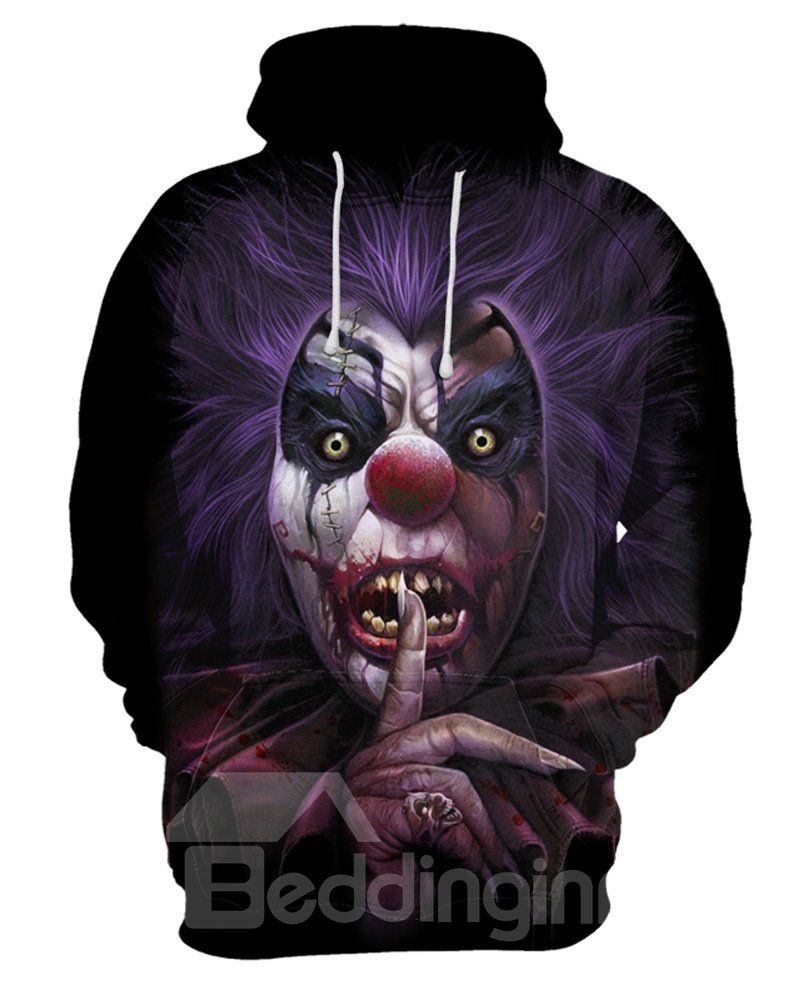 Sudadera con capucha pintada en 3D con calavera realista y diseño fresco modelo suelto de manga larga