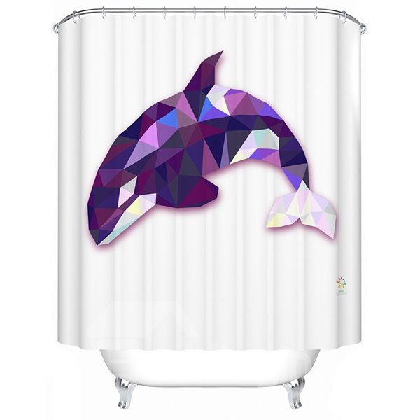 Cool 3D Prismatic Killer Whale Shower Curtain