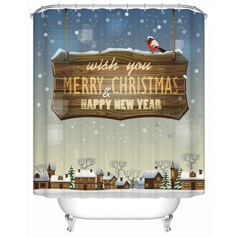 Peaceful Tranquil Christmas Night View 3D Shower Curtain