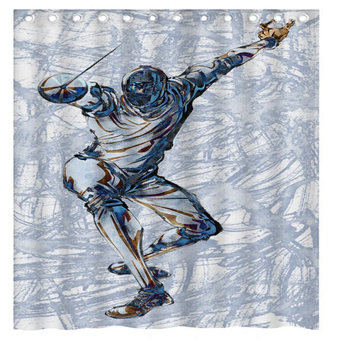 Creative Design Fencing Man 3D Shower Curtain