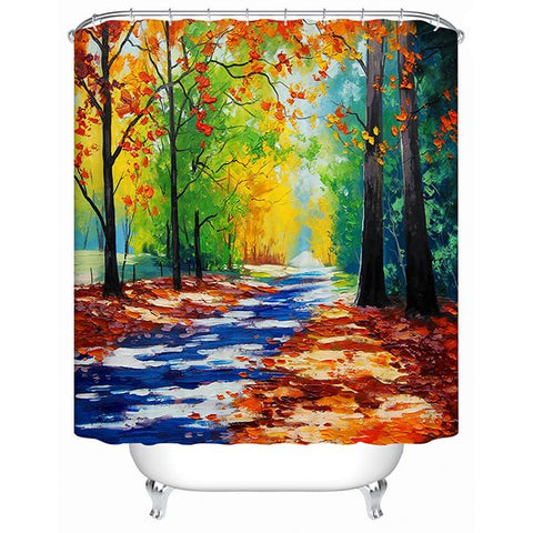 Creative Design Unique Countryside View Oil Painting 3D Shower Curtain