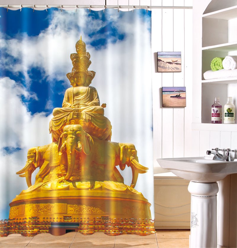 Stunning Traditional Joss Pattern Polyester Shower Curtain