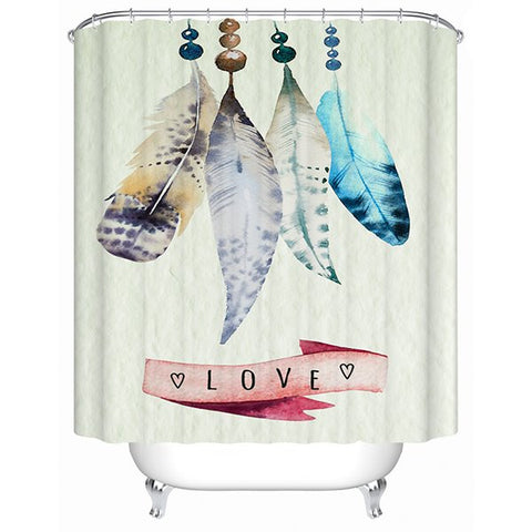 Cute Feathers Handicrafts 3D Bathroom Shower Curtain