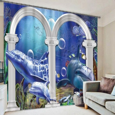 Dolphins through the Door Printing 3D Curtain