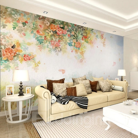 Fresh Beautiful Flowers Pattern Home Decorative Waterproof 3D Wall Murals