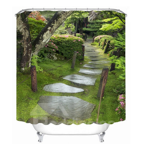 Beautiful Courtyard 3D Printed Bathroom Waterproof Shower Curtain