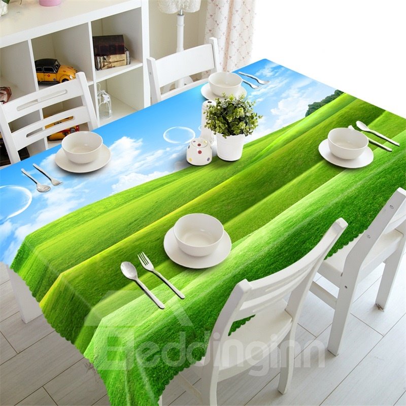 3D Classical Windows Lawn Printed Thick Polyester Oil-Proof and Water-Proof Table Cloth