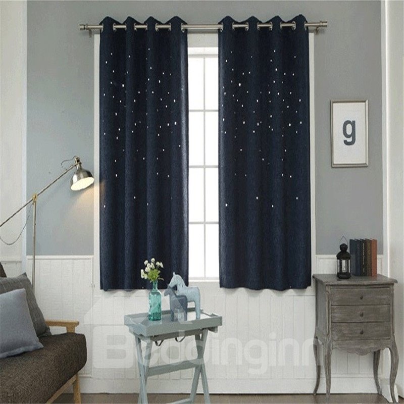 Romantic Starry Sky Curtains Space Inspired Night Sky Twinkle Star Kid's Room Drapes