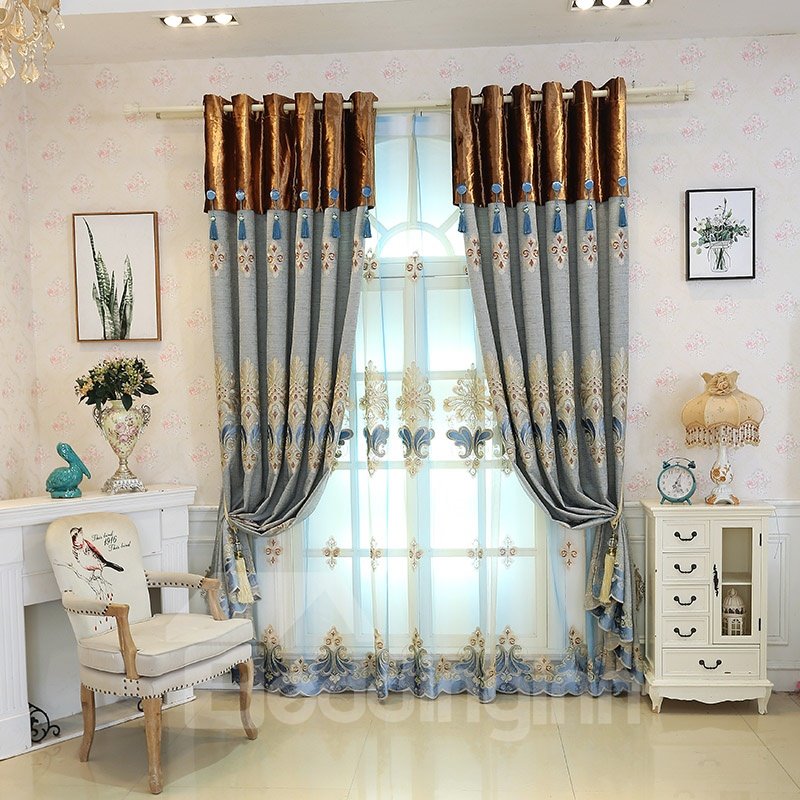 Luxury and High Quality European Style Decorative 2 Panels Sheer Curtains