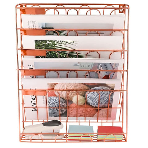 Simple Wrought Iron Bookshelf Desktop Magazine Storage Rack Creative Storage Rack Wrought Iron Folder Rack