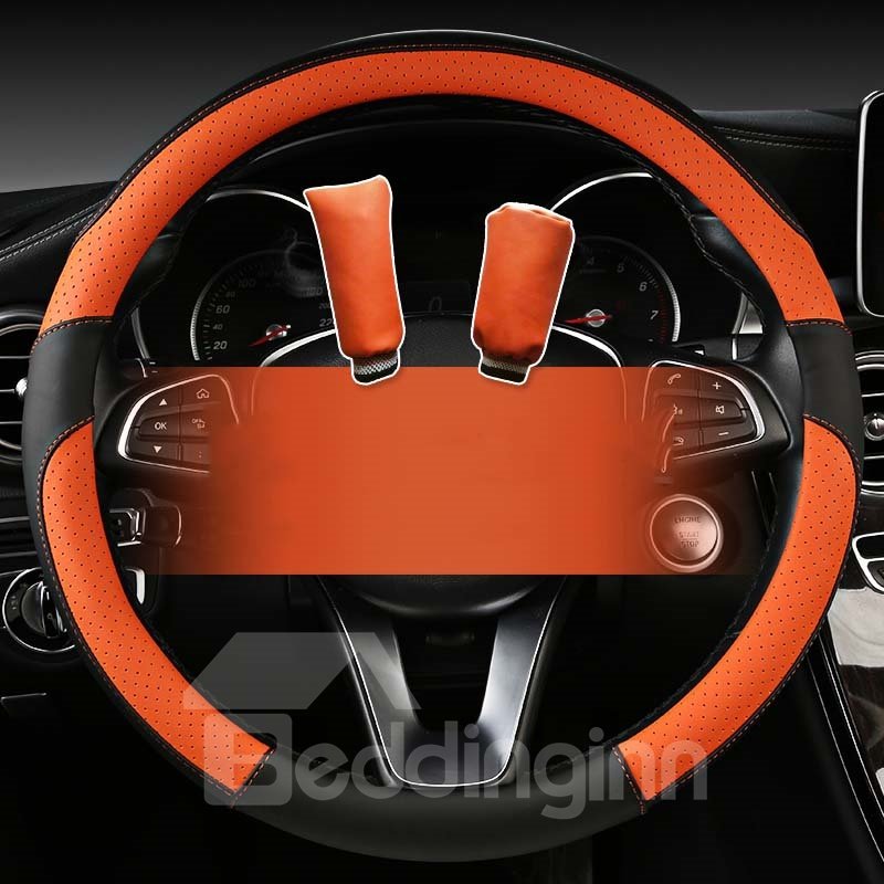 Country Style High Quality Perforated Leather Inhale And Sweat-Absorbent Wear-Resistant Anti-Slip Universal Steering Wheel Covers