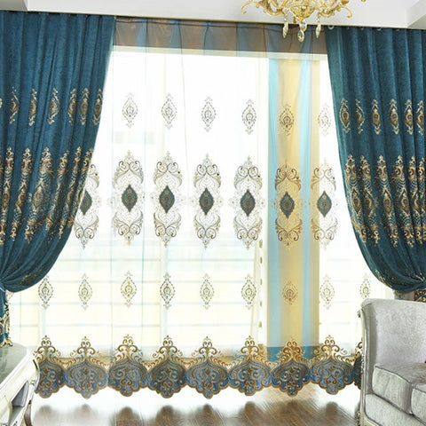 Blue Danube Style Soft and Transparent Silky Texture Custom Sheer Curtains