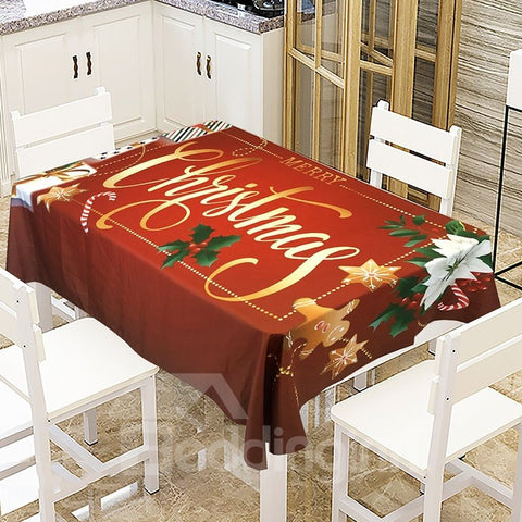 No Pilling No Fading No Off-Lining Waterproof Dustproof Simple And Aesthetic Christmas Theme Printing Pattern 3D Tablecloth
