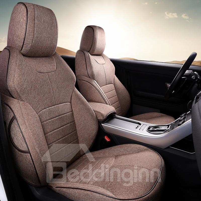 5 Seats Environmentally Friendly Breathable Hemp Material Full Solid Version Not Faded Not Deformed Custom Fit Seat Cover