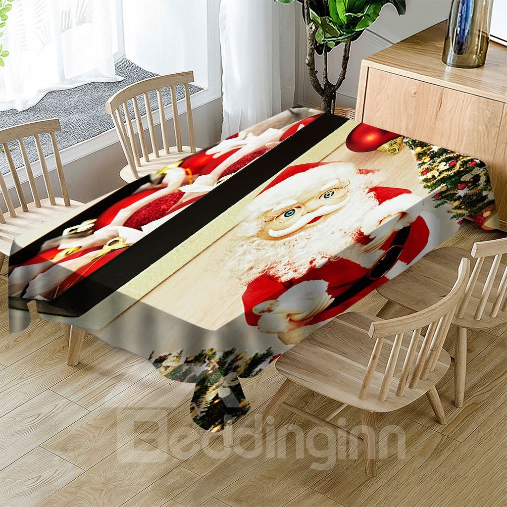 The Funny Snowman Greeted Christmas Various Christmas Theme Patterns 3D Tablecloth Unfading Durable Suitable For Family Travel Party Etc