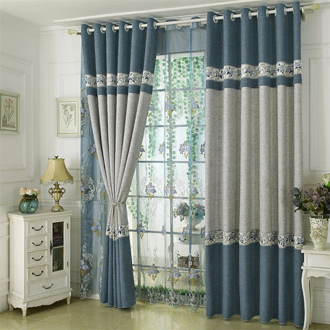 Floral Embroidery Sheer Curtains Voile Curtains Noble and Elegant for Living Room Bedroom Decoration Custom 2 Panels Drapes Breathable Drapes