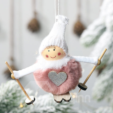 Colgante de muñeco de nieve esponjoso Decoraciones creativas para árboles de Navidad 