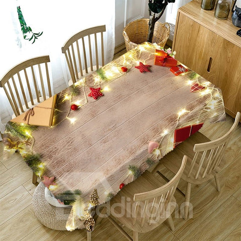 3D Tablecloth Merry Christmas Galloping Santa Claus Pattern Waterproof Cloth Thicken Rectangular And Wedding Table Cloth