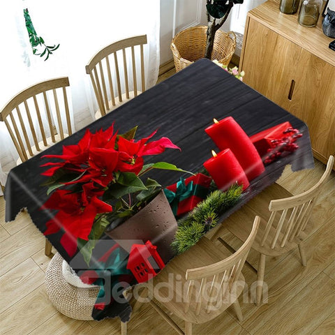 3D-Tischdecke, Motiv: Frohe Weihnachten, galoppierendes Weihnachtsmann-Muster, wasserdichtes Tuch, verdickt, rechteckig und Hochzeitstischdecke 