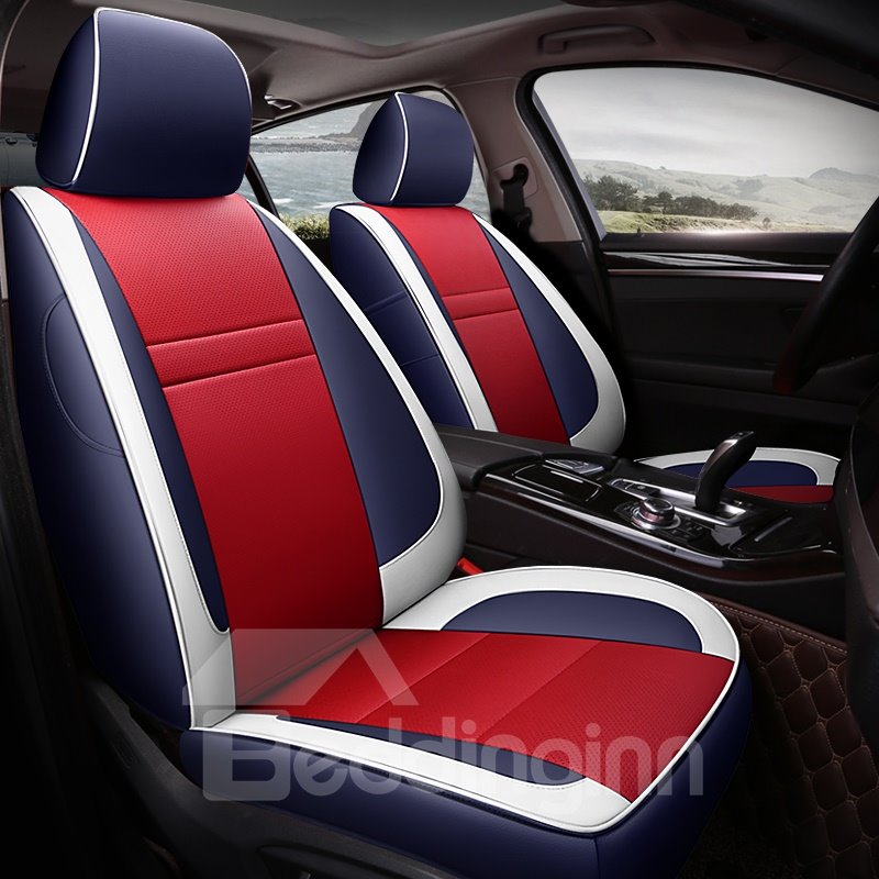 Color Block Modern Style PU Leather Material Custom Car Seat Cover