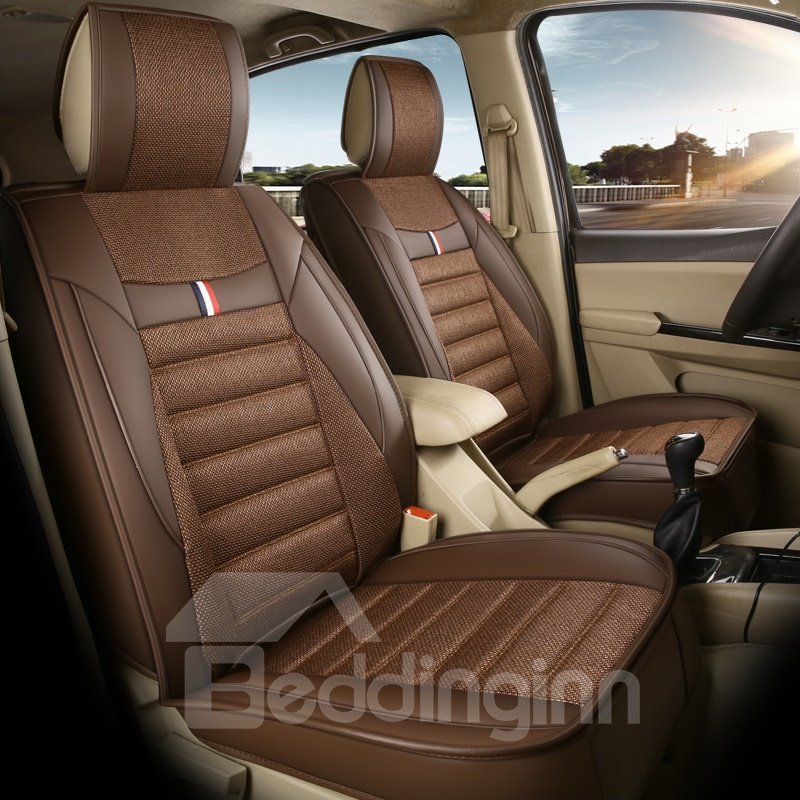 Wear Resistant Durable Linen Full Coverage 1 Front Car Seat Cover Suitable For Most Cars/ 7-Seater Seat Covers Can Be Customized