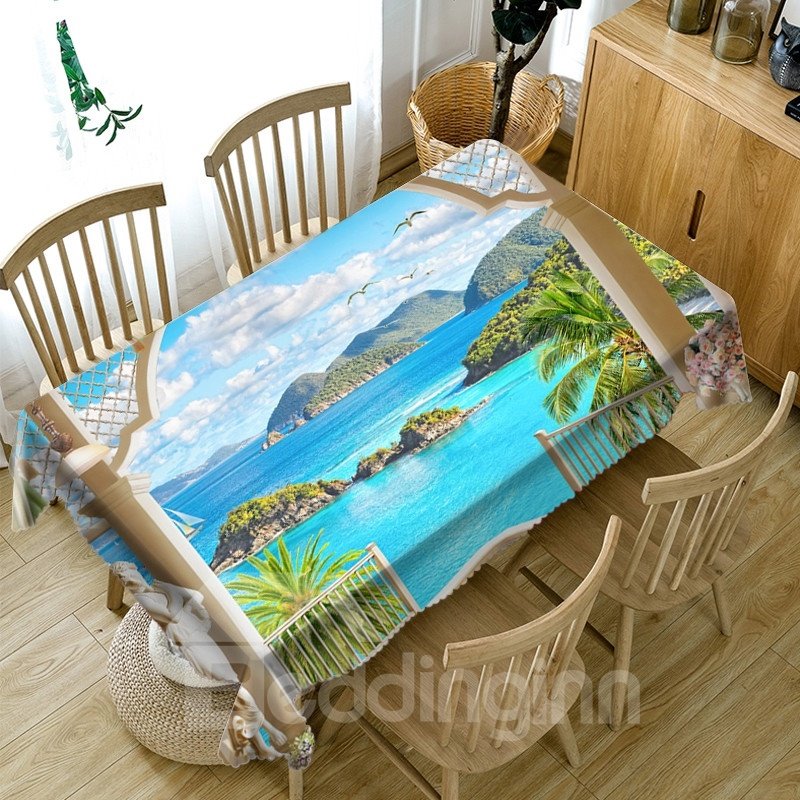 European Style Polyester Printed Waterproof 3D Tablecloth