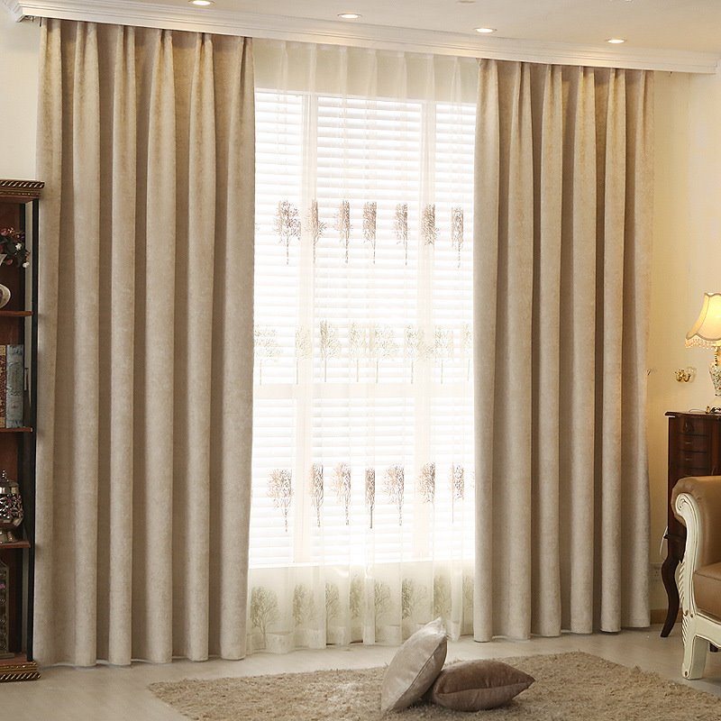 Modern Simple Style European Decorative Blackout Grommet Curtains for Living Room Bedroom