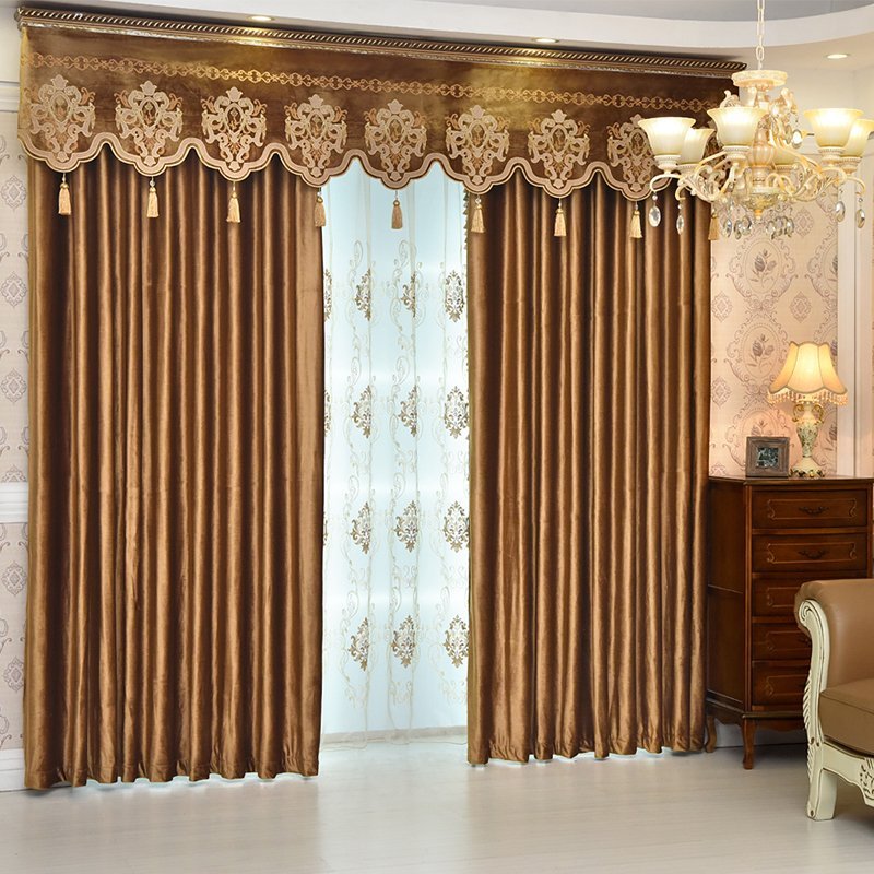 Luxury Elegant Crushed Velvet Blackout Custom Ochre Curtains 2 Panel Set 84 Inches Wide and 84 Inches Long with Classy Thick Chenille Never Fading Cracking Peeling or Flaking Prevents UV Ray Excellent Performance on Room Darkening