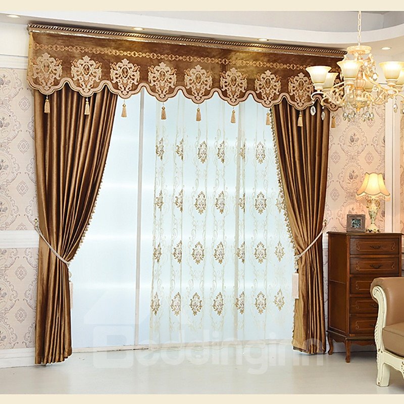 European Luxury and Elegant Decorative Custom Sheer Curtains for Living Room Bedroom