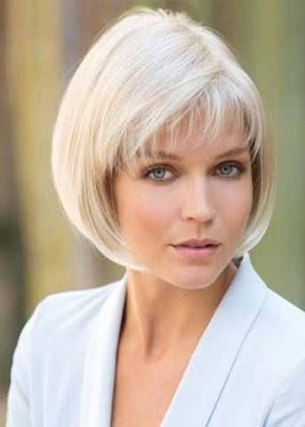 Women's 613 Short Bob Hairstyles Straight Synthetic Hair Wigs With Bangs Capless Wigs 10Inch