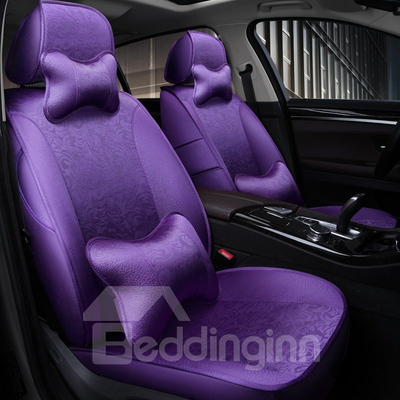 Modelo de flores de lujo liso sedoso con las cubiertas de asiento de carro aptas de encargo de las almohadas 