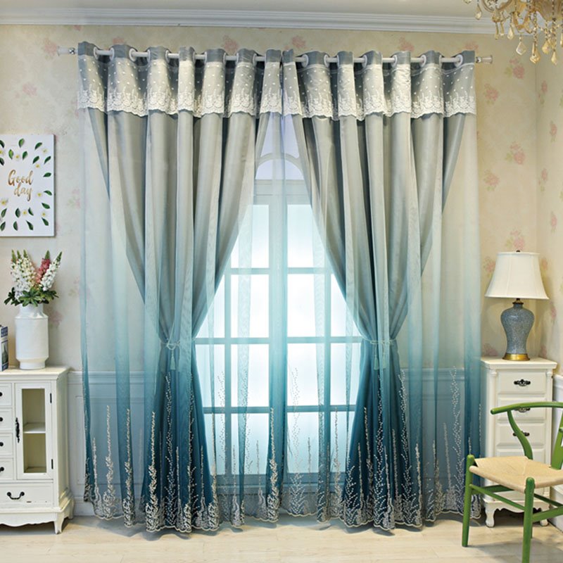 Decoración europea personalizada, juego de cortinas opacas y con forro para sala de estar y dormitorio 
