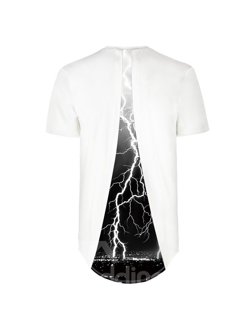 Lightning Over the City Pattern Back Of Clothe 3D Painted T-Shirt
