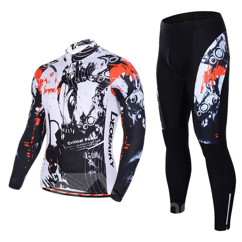 Conjunto de ropa de ciclismo para hombre, transpirable, de secado rápido, manga larga, pintura de Jersey