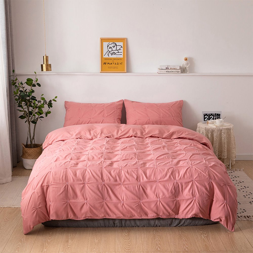 Einfarbiges Bettbezug-Set, maschinenwaschbar, dreiteiliges Set, Reaktivdruck-Polyester-Bettwäsche-Sets 