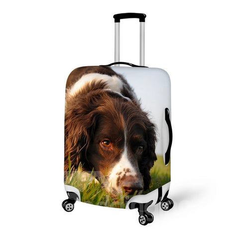 Funda para equipaje pintada en 3D con patrón de hierba olfateando perros