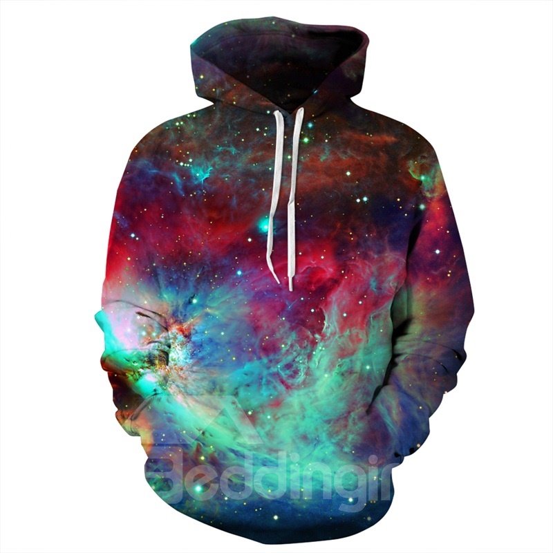 Fantasy Sky Galaxy Sudadera con capucha de manga larga con patrón 3D