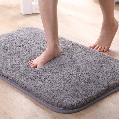 Modern Style Pure Color Absorbent Floor Mat Ultra-soft Bathroom Kitchen Rug Fine Fiber