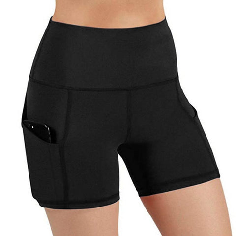 Lässige YOGA-Damen-Shorts, schnell trocknende Sport-Lauf-Workout-Shorts mit Tasche