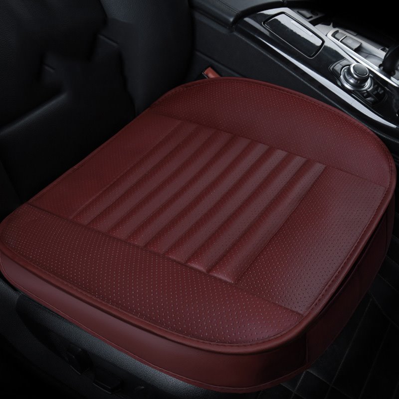 Car Seat Cushion, 2PC Breathable Car Interior Seat Cover Cushion Pad Mat for Auto Supplies Office Chair with Durable PU Leather