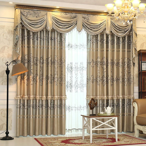 Cortinas opacas con decoración bordada de lujo elegante para sala de estar, 2 paneles personalizados, sin pelusas, sin decoloración, sin forro 