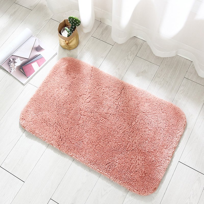 Modern Style Pure Color Absorbent Floor Mat Ultra-soft Bathroom Kitchen Rug Fine Fiber