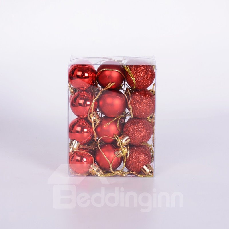 24 Pack 1.2" Plastic Christmas Decorative Ball