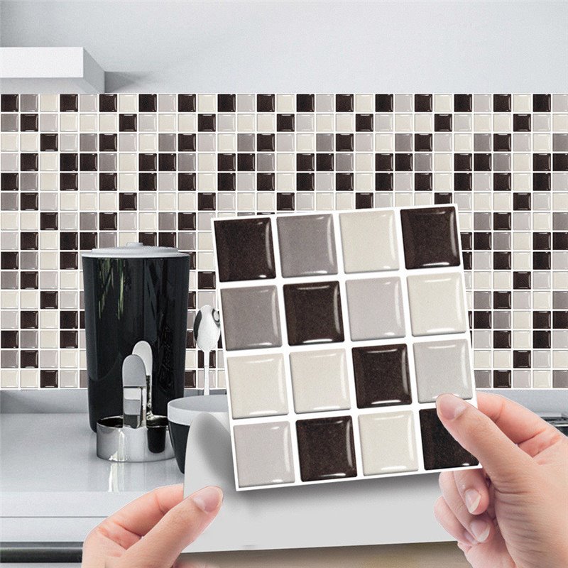 20 piezas adhesivo 3D para pared de azulejos, adhesivo de mosaico para cocina y baño, autoadhesivo, impermeable, decoración del hogar 