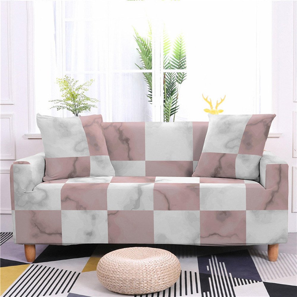 Stretch-Sofabezug für 1/2/3/4-Sitzer, geometrischer Marmor, bedruckt, Couchbezüge, Schonbezüge, elastisch, universeller Möbelschutz