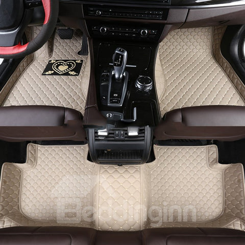 With Heart-shaped Pattern PVC Leather Waterproof Custom Fit Car Floor Mat