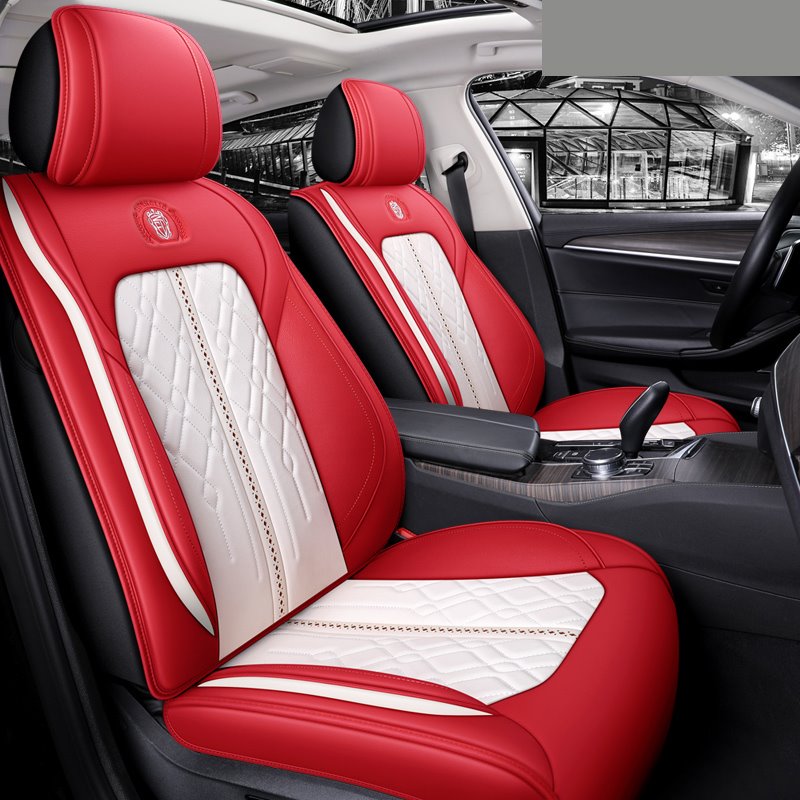 High Quality Leather Material Wear Resistant and Durable Simple Style 5 Seater Full Coverage Universal Fit Seat Covers  （Ford Mustang and Chevrolet Camaro are Not Suitable）