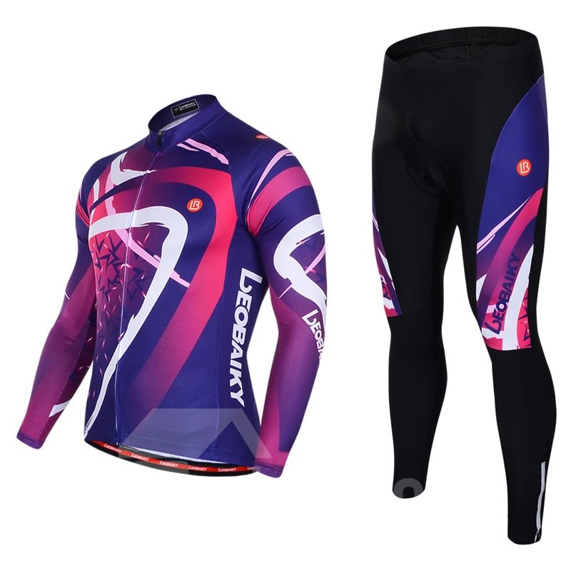 Men's Cycling Clothing Set Breathable Quick Dry Long Sleeve Jersey Color