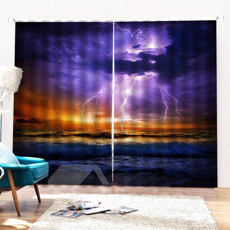 Beddinginn Modern 3D Sea Ultraviolet-Proof Curtains/Window Screens